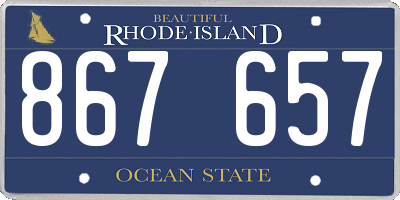 RI license plate 867657
