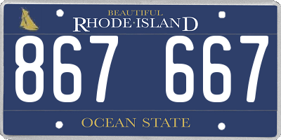 RI license plate 867667