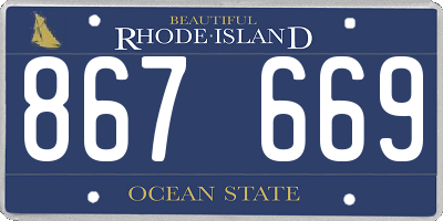 RI license plate 867669