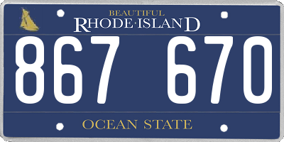 RI license plate 867670