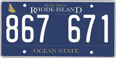 RI license plate 867671