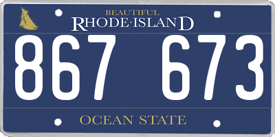 RI license plate 867673