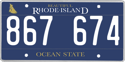 RI license plate 867674