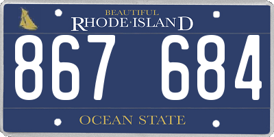 RI license plate 867684