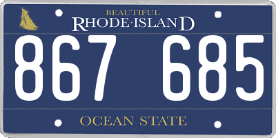 RI license plate 867685