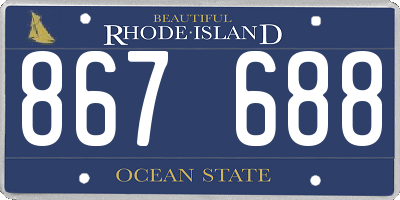 RI license plate 867688