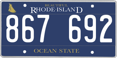 RI license plate 867692