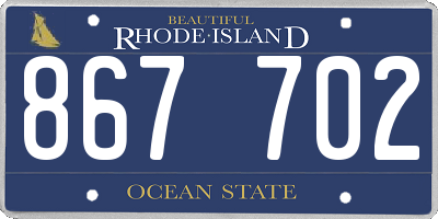 RI license plate 867702
