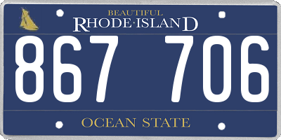 RI license plate 867706
