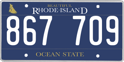 RI license plate 867709