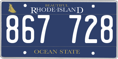 RI license plate 867728