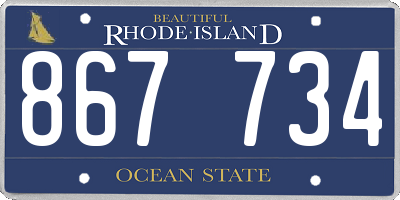 RI license plate 867734