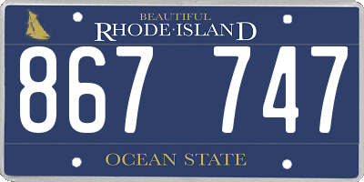 RI license plate 867747