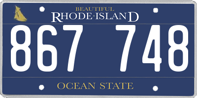 RI license plate 867748