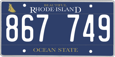 RI license plate 867749