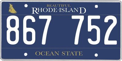 RI license plate 867752