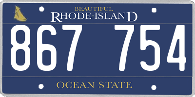 RI license plate 867754
