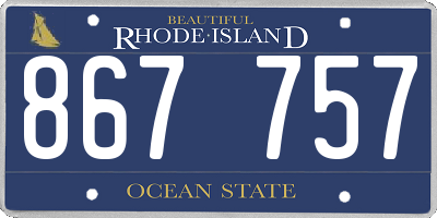 RI license plate 867757