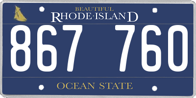 RI license plate 867760
