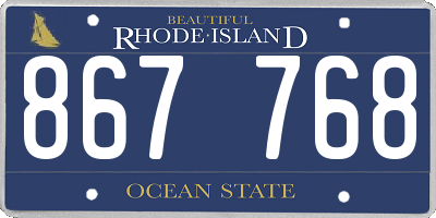 RI license plate 867768