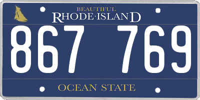 RI license plate 867769