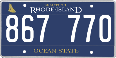 RI license plate 867770