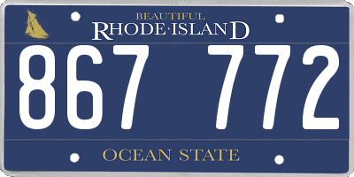 RI license plate 867772