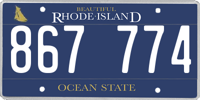 RI license plate 867774