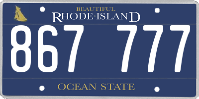 RI license plate 867777
