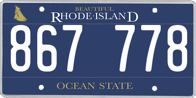 RI license plate 867778