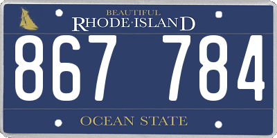 RI license plate 867784