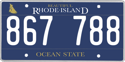 RI license plate 867788