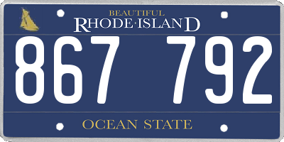 RI license plate 867792