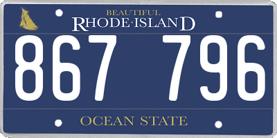 RI license plate 867796