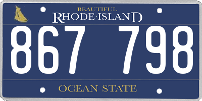 RI license plate 867798
