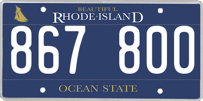 RI license plate 867800