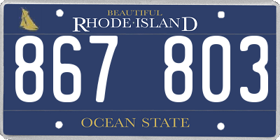 RI license plate 867803
