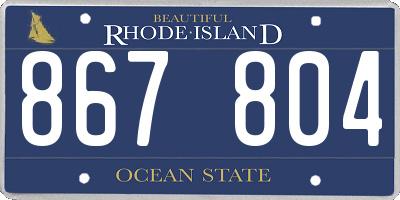 RI license plate 867804