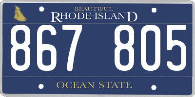 RI license plate 867805