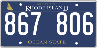 RI license plate 867806
