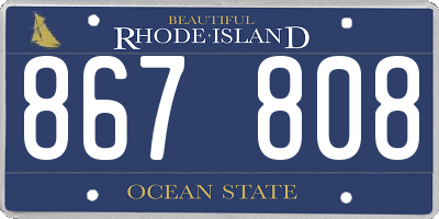 RI license plate 867808