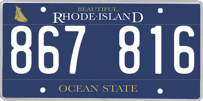 RI license plate 867816