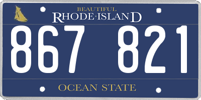 RI license plate 867821