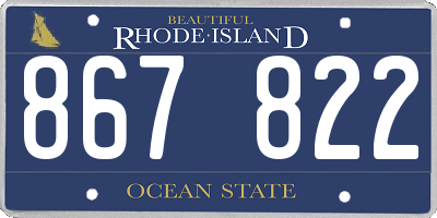 RI license plate 867822