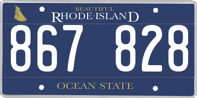 RI license plate 867828