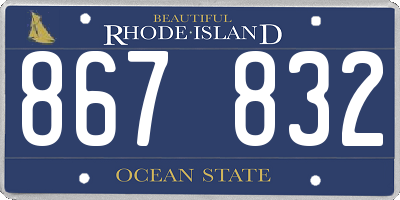 RI license plate 867832
