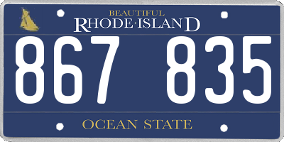 RI license plate 867835