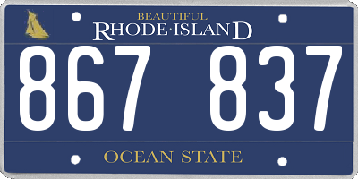RI license plate 867837