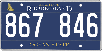 RI license plate 867846