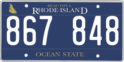 RI license plate 867848
